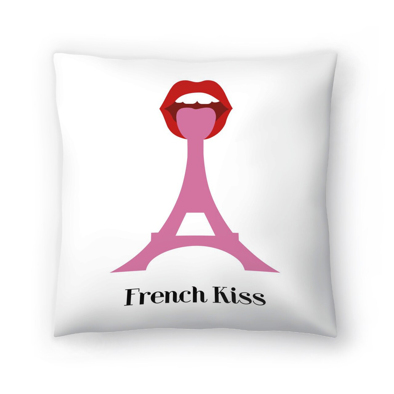 French Kiss by Atelier Posters Throw Pillow Americanflat Decorative Pillow